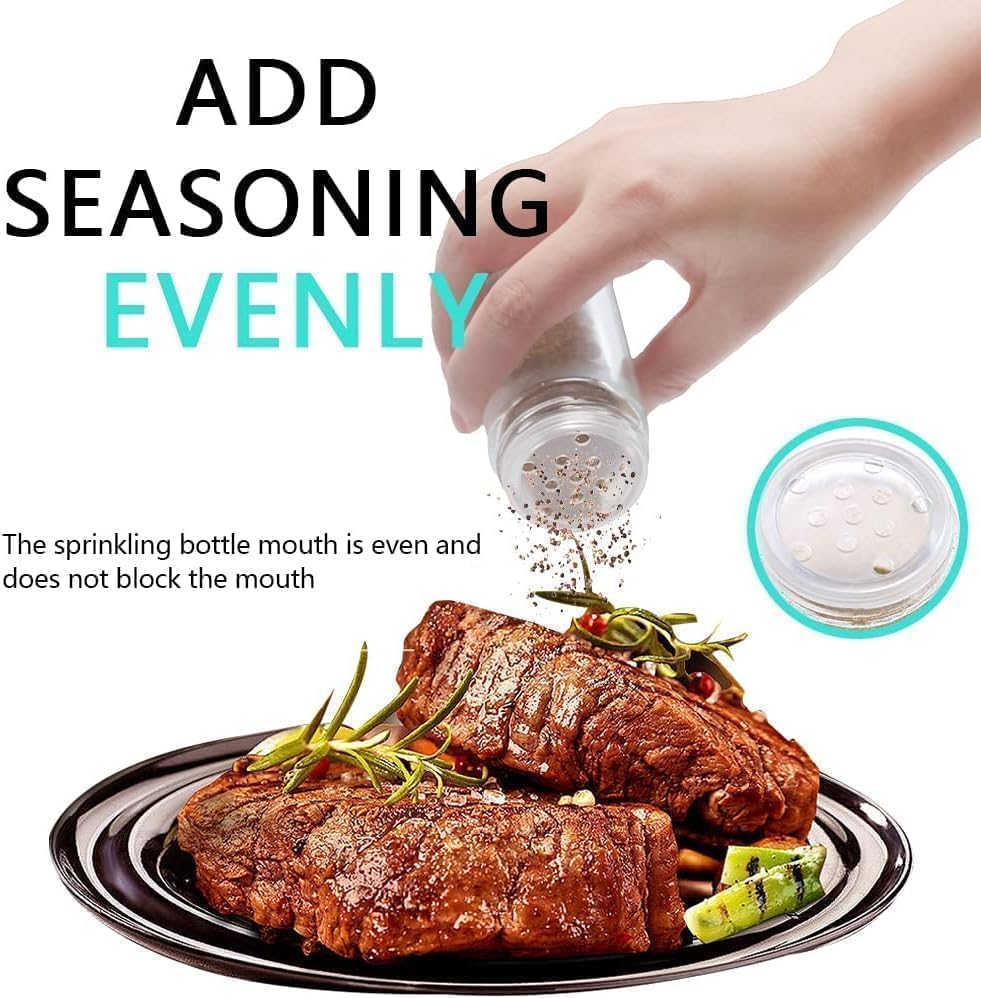 360° Rotating Stand with 18 Glass Jars & Labels | منظم توابل دوّار مع 18 برطمان زجاجي