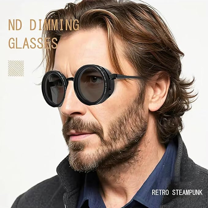 Adjustable Vision Glasses – Classic Round Transparent Lens Eyewear | نظارات رؤية قابلة للتعديل - عدسات شفافة دائرية كلاسيكية