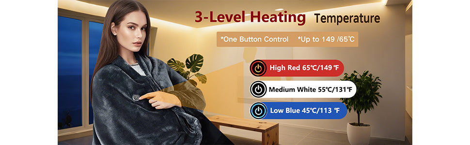 Electric Heated Plush Blanket – USB Warm Shawl for Home, Office & Travel بطانية دافئة كهربائية فاخرة – شال تدفئة USB للاستخدام في المنزل والمكتب والسفر