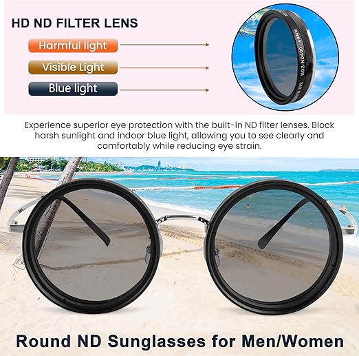 Adjustable Vision Glasses – Classic Round Transparent Lens Eyewear | نظارات رؤية قابلة للتعديل - عدسات شفافة دائرية كلاسيكية