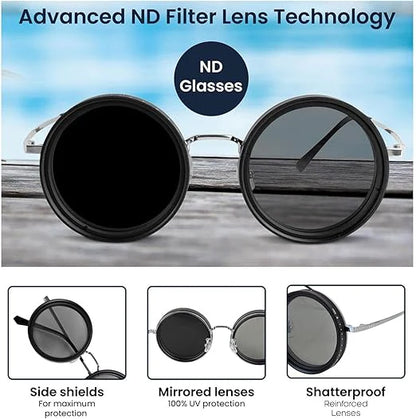 Adjustable Vision Glasses – Classic Round Transparent Lens Eyewear | نظارات رؤية قابلة للتعديل - عدسات شفافة دائرية كلاسيكية