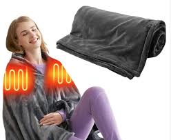 Electric Heated Plush Blanket – USB Warm Shawl for Home, Office & Travel بطانية دافئة كهربائية فاخرة – شال تدفئة USB للاستخدام في المنزل والمكتب والسفر
