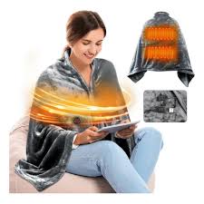 Electric Heated Plush Blanket – USB Warm Shawl for Home, Office & Travel بطانية دافئة كهربائية فاخرة – شال تدفئة USB للاستخدام في المنزل والمكتب والسفر