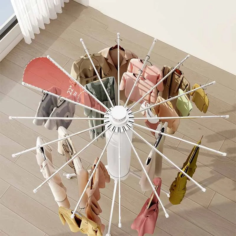 360° Rotating Laundry Drying Stand  Foldable Heavy Duty Clothes Rack|منشر غسيل دوّار 360° قابل للطي وقوي التحمل